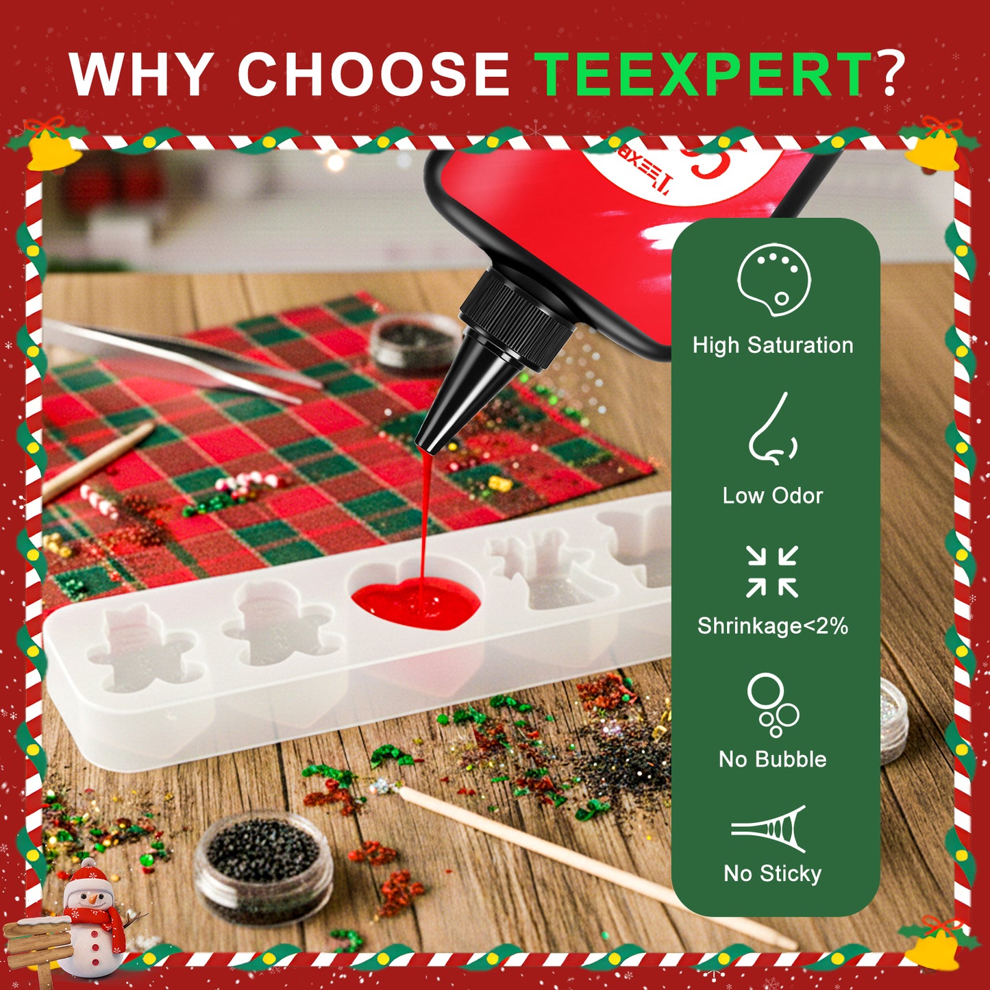 Teexpert UV Resin - Opaque Red & Green  - 200g