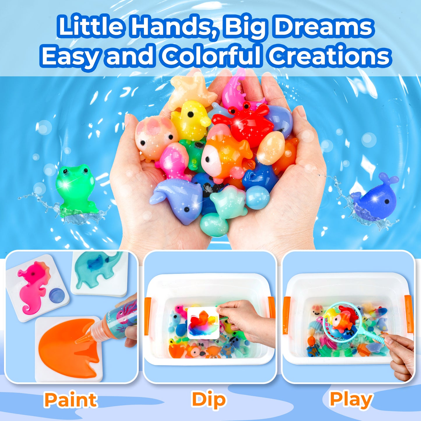 Teexpert Water Elf Toy Kit - Magic Aqua Fairy Water Gel Kit for Kids