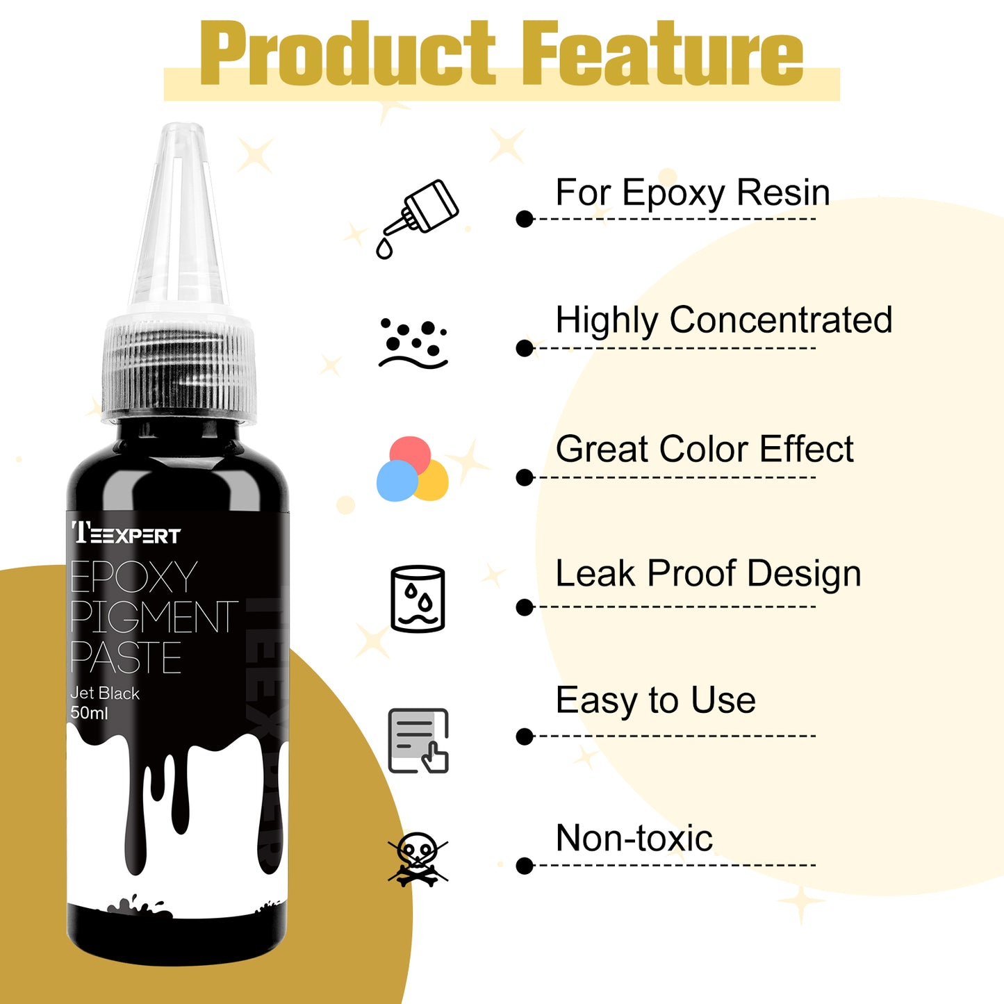 Teexpert Epoxy Pigment Paste Set - 6 Colors - each bottle 50ml
