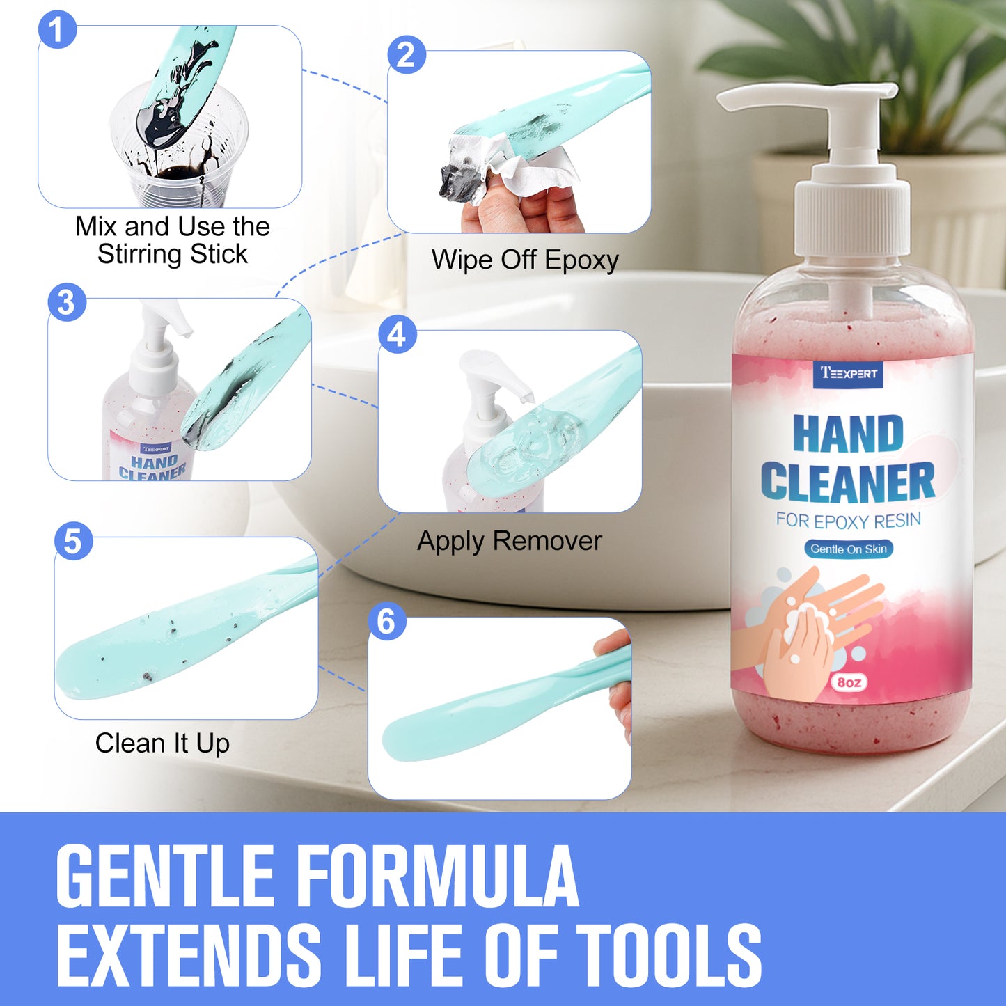 Teexpert Resin Remover Gel Hand Cleaner - 8 OZ