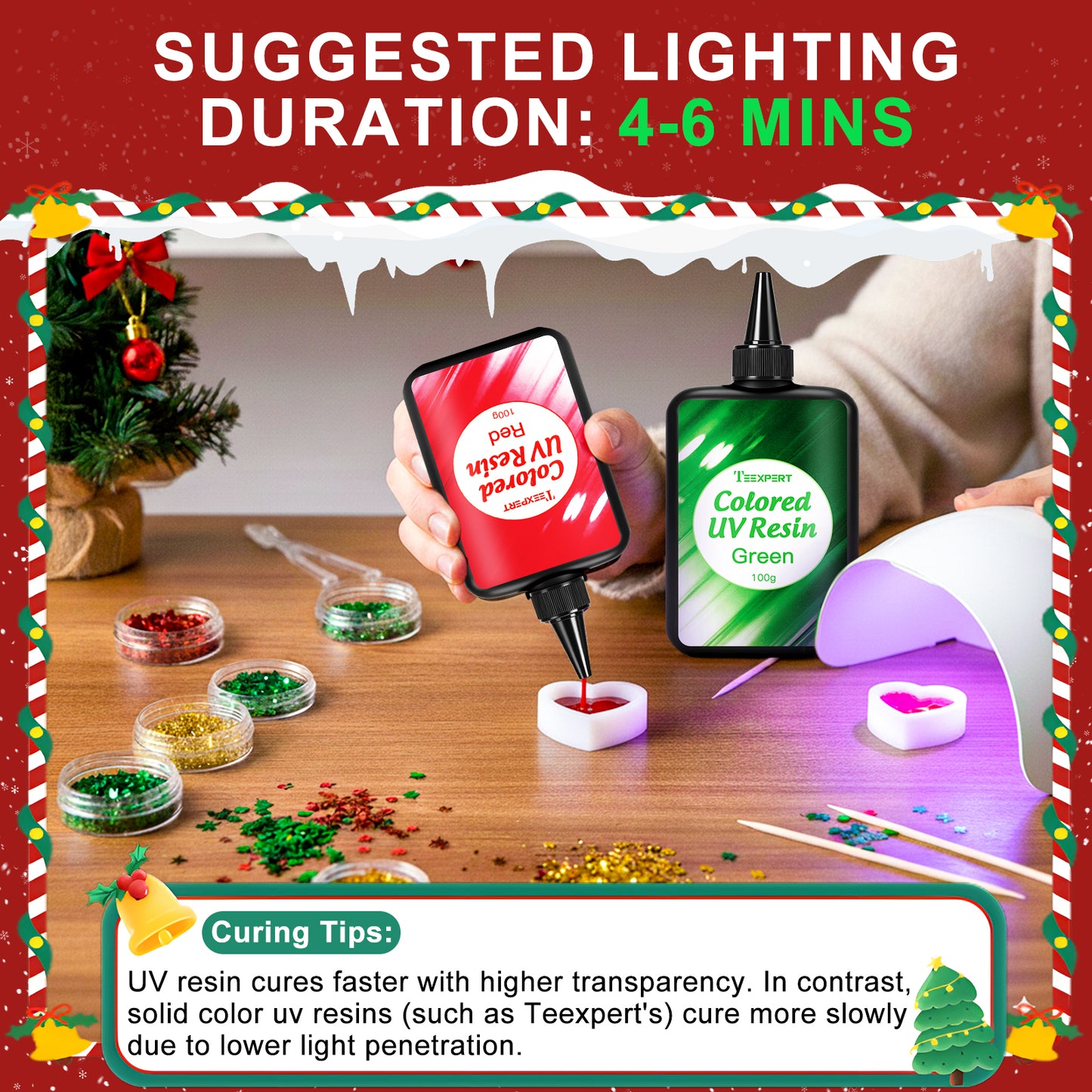 Teexpert UV Resin - Opaque Red & Green  - 200g