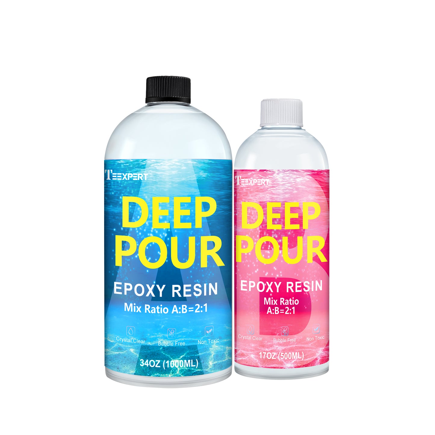 Teexpert Deep Pour Epoxy Resin - 2:1 Mix Ratio Deep Casting Resin