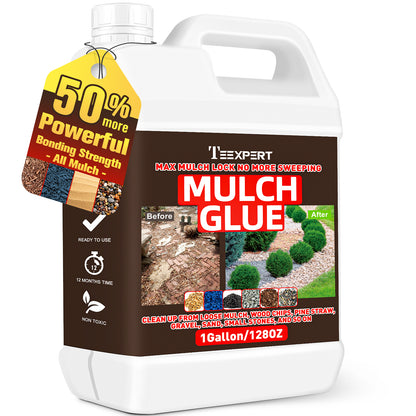 Teexpert Mulch Glue - 1 Gallon Mulch Glue for Landscaping (50% More Powerful)