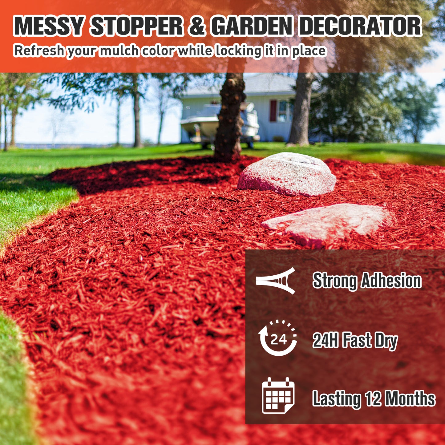 Teexpert 2-in-1 Mulch Dye & Glue - 34oz Red 2-in-1 Mulch Dye & Glue for Landscaping