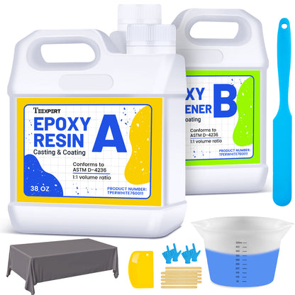 Teexpert Epoxy Resin Kit - 74oz -  Tablecloth & Resin Crafting Tools