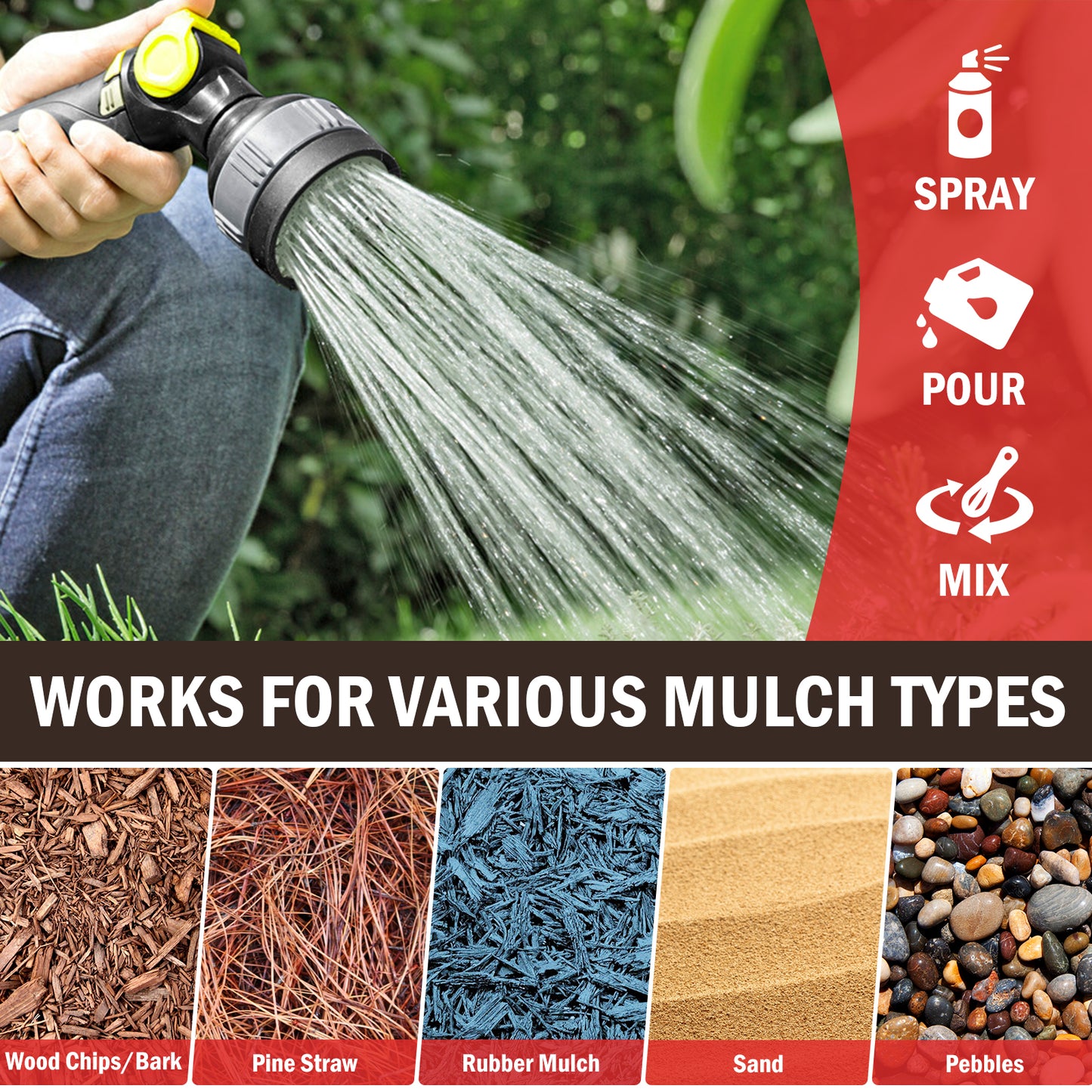 Teexpert Mulch Glue - 1 Gallon Mulch Glue for Landscaping (50% More Powerful)