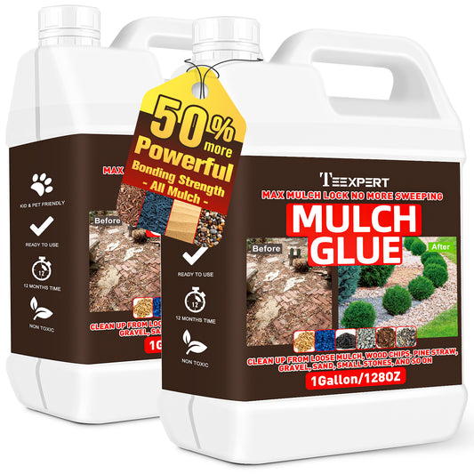 Teexpert Mulch Glue - 2 Gallon Mulch Glue for Landscaping (50% More Powerful)