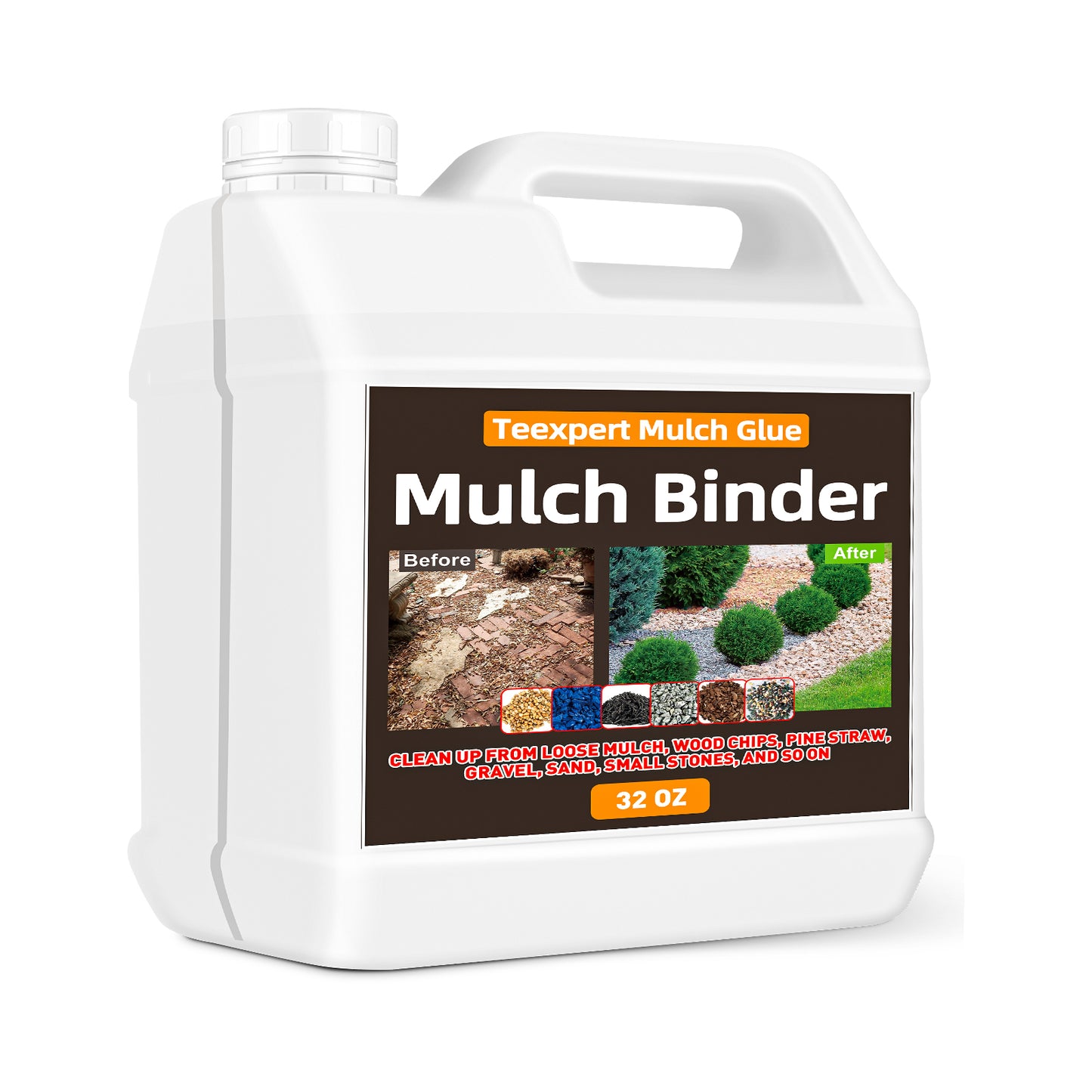 Teexpert Mulch Glue for Landscaping – 31.6OZ - Adhesives for paving - Outdoor Adhesive for Stone, Bark, Pine Straw & Pea Gravel | Strong Bond for Patios,Walkways,Driveways & Yards