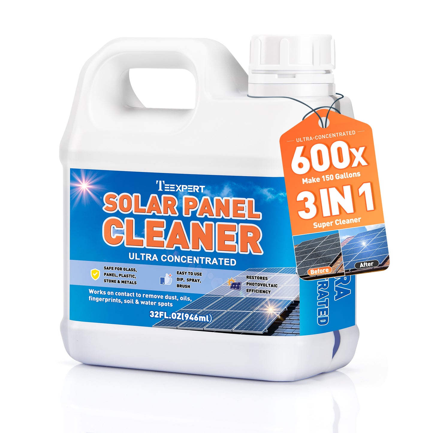 Teexpert Solar Panel Cleaner - Citrus Scent - 1Gallon Makes 600 Gallons