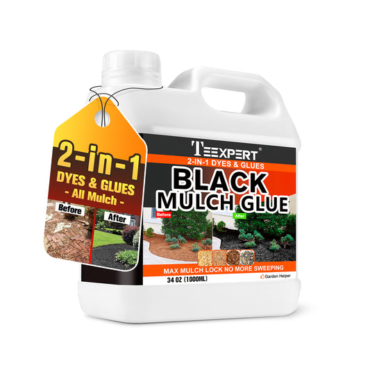 Teexpert 2-in-1 Mulch Dye & Glue - 34oz Black 2-in-1 Mulch Dye & Glue for Landscaping