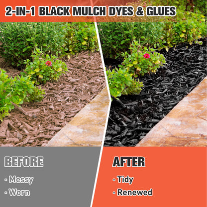 Teexpert 2-in-1 Mulch Dye & Glue - 34oz Black 2-in-1 Mulch Dye & Glue for Landscaping