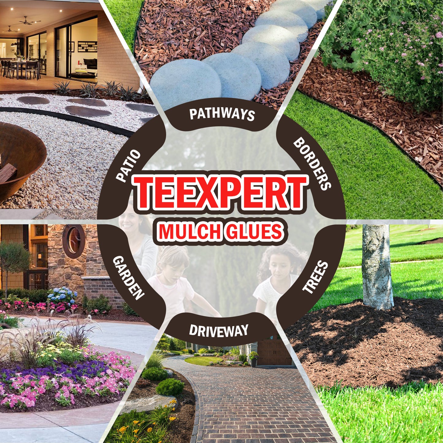 Teexpert Mulch Glue - 1 Gallon Mulch Glue for Landscaping (50% More Powerful)