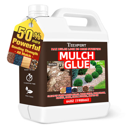 Teexpert Mulch Glue - 64oz Mulch Glue for Landscaping (50% More Powerful)