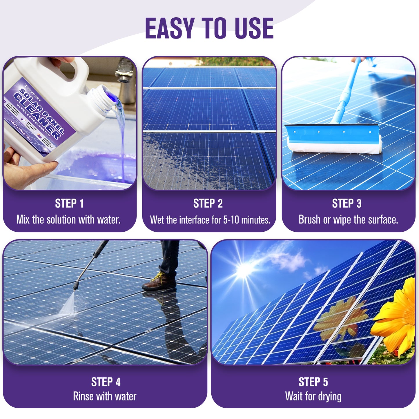 Teexpert Solar Panel Cleaner - Lavender Scent - 1Gallon Makes 600 Gallons