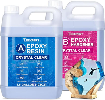 Teexpert Crystal Clear Epoxy Resin -3 Gallon casting and coating resin