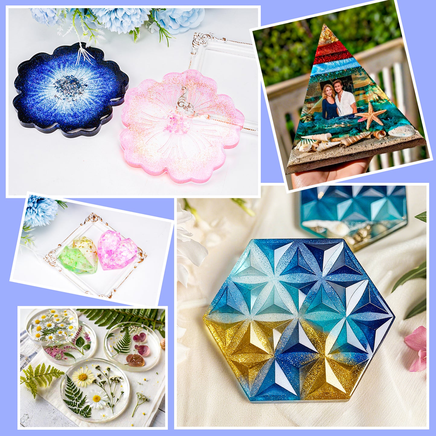 Teexpert Beginner Epoxy Resin Kit 32oz with Molds & 24 Sparkling Colors