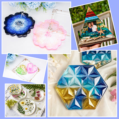 Teexpert Beginner Epoxy Resin Kit 32oz with Molds & 24 Sparkling Colors