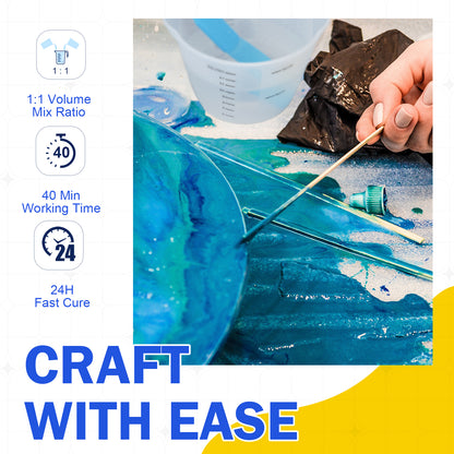 Teexpert Epoxy Resin Kit - 74oz -  Tablecloth & Resin Crafting Tools