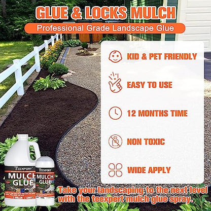 Teexpert Mulch Glue - 1 Gallon Mulch Glue for Landscaping