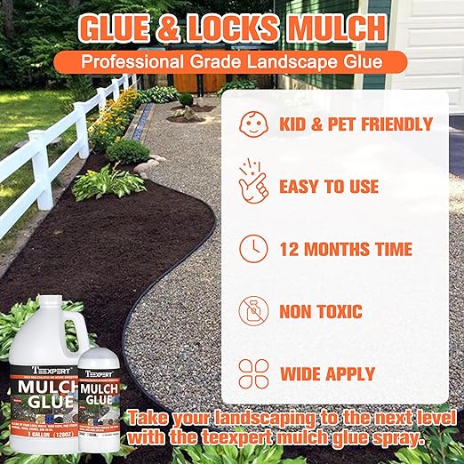 Teexpert Mulch Glue - 2 Gallon Mulch Glue for Landscaping