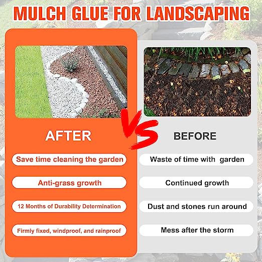 Teexpert Mulch Glue - 1 Gallon Mulch Glue for Landscaping