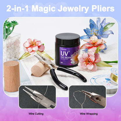 Teexpert UV Dip Resin for Wire Flowers Kit - 100g -  with Winding Rods