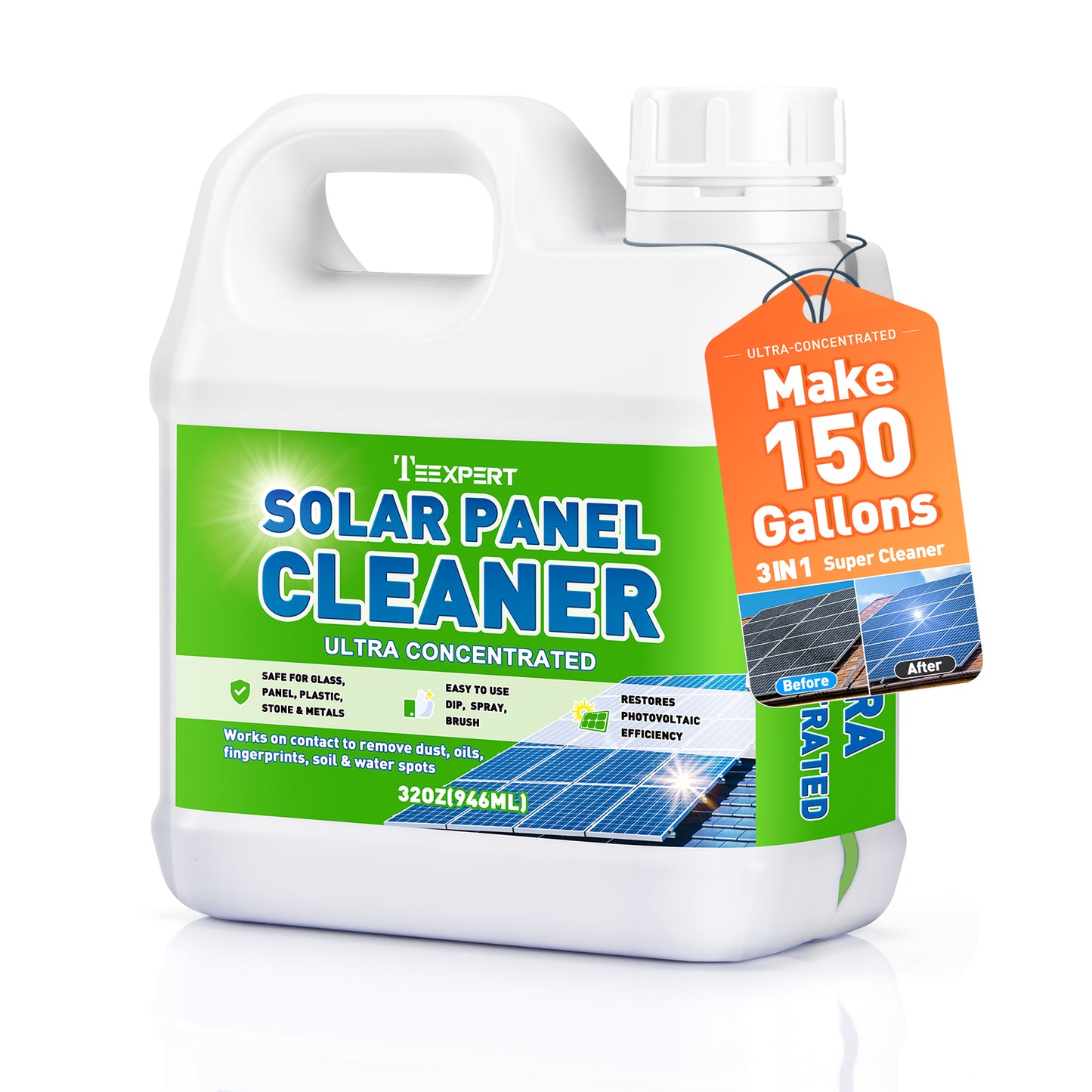 Teexpert Solar Panel Cleaner - Lemon Scent - 32oz Makes 150 Gallons