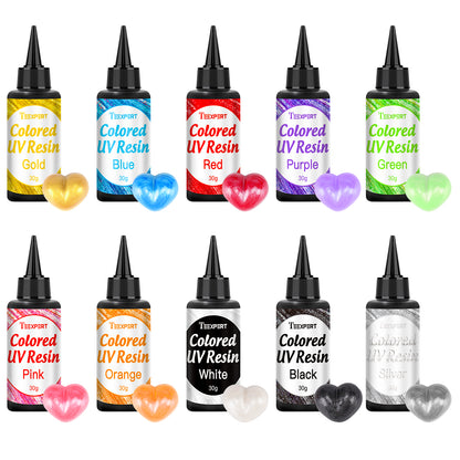 Teexpert Colored UV Resin - 10 Colors, 30g Each