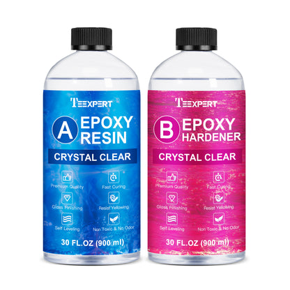Teexpert Crystal Clear Epoxy Resin - 60oz casting and coating resin