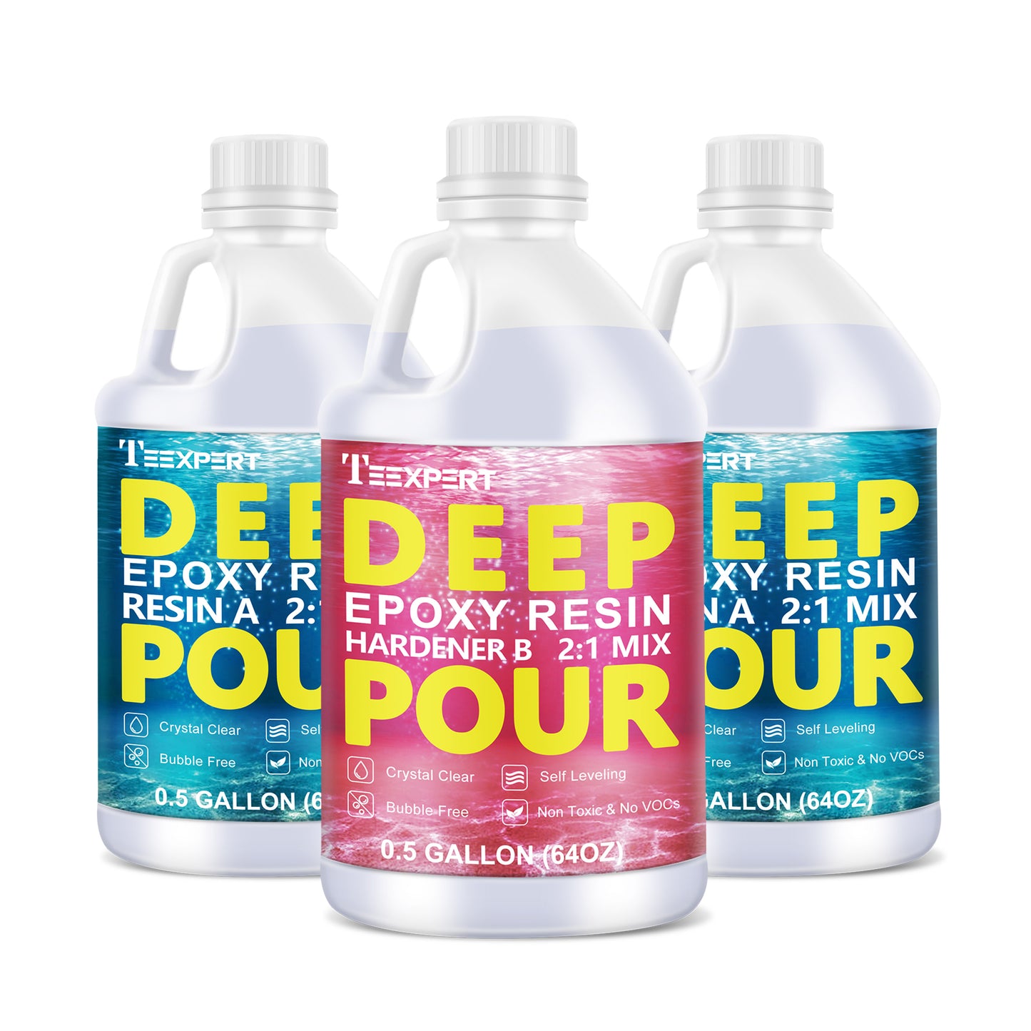 Teexpert Deep Pour Epoxy Resin - 1.5 gallon- 2:1 Mix ratio deep casting resin
