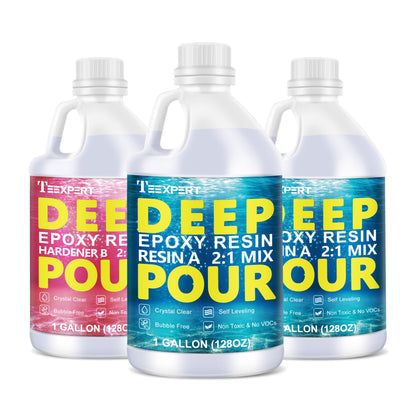 Teexpert Deep Pour Epoxy Resin - 3 gallon- 2:1 Mix ratio deep casting resin