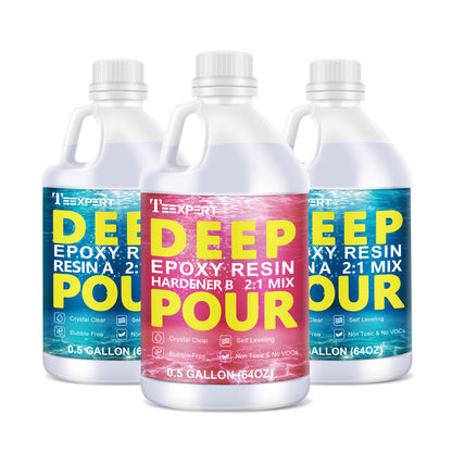 Teexpert Deep Pour Epoxy Resin - 2:1 Mix ratio deep casting resin