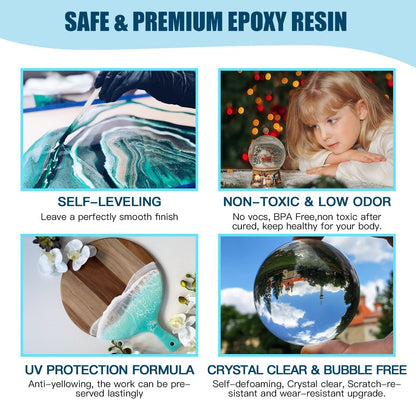 Teexpert All-in-one Epoxy Resin Kit -- 4 Coaster Molds with Marine Style Pigments