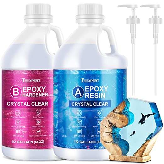 Teexpert Crystal Clear Epoxy Resin -1 Gallon casting and coating resin