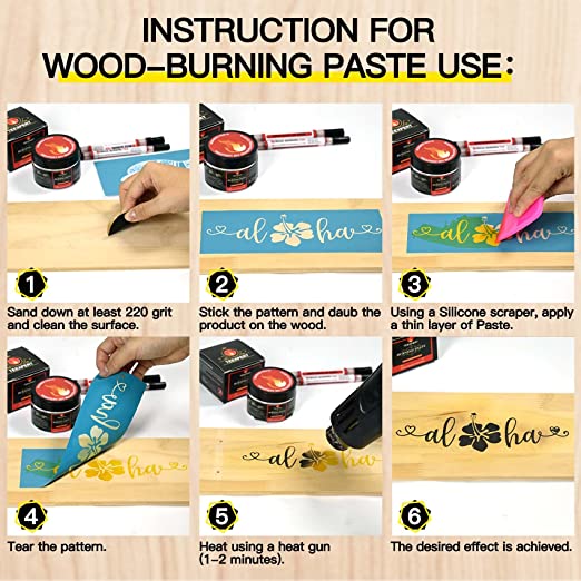 Wood Burn Paste Wood Burn With Heat Easy Wood Burn Tool Torch Paste Easy  Pyrography -  Sweden