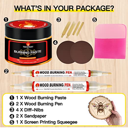 Scorch Paste - Wood Burning Paste, Wood Burning Gel for Crafting & Stencil,  Stable Heat Activated Paste, Accurately & Easily Burn Designs on Wood,  Canvas, Denim & More - 3 OZ