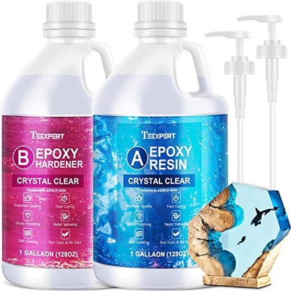 Teexpert Crystal Clear Epoxy Resin -2 Gallon casting and coating resin